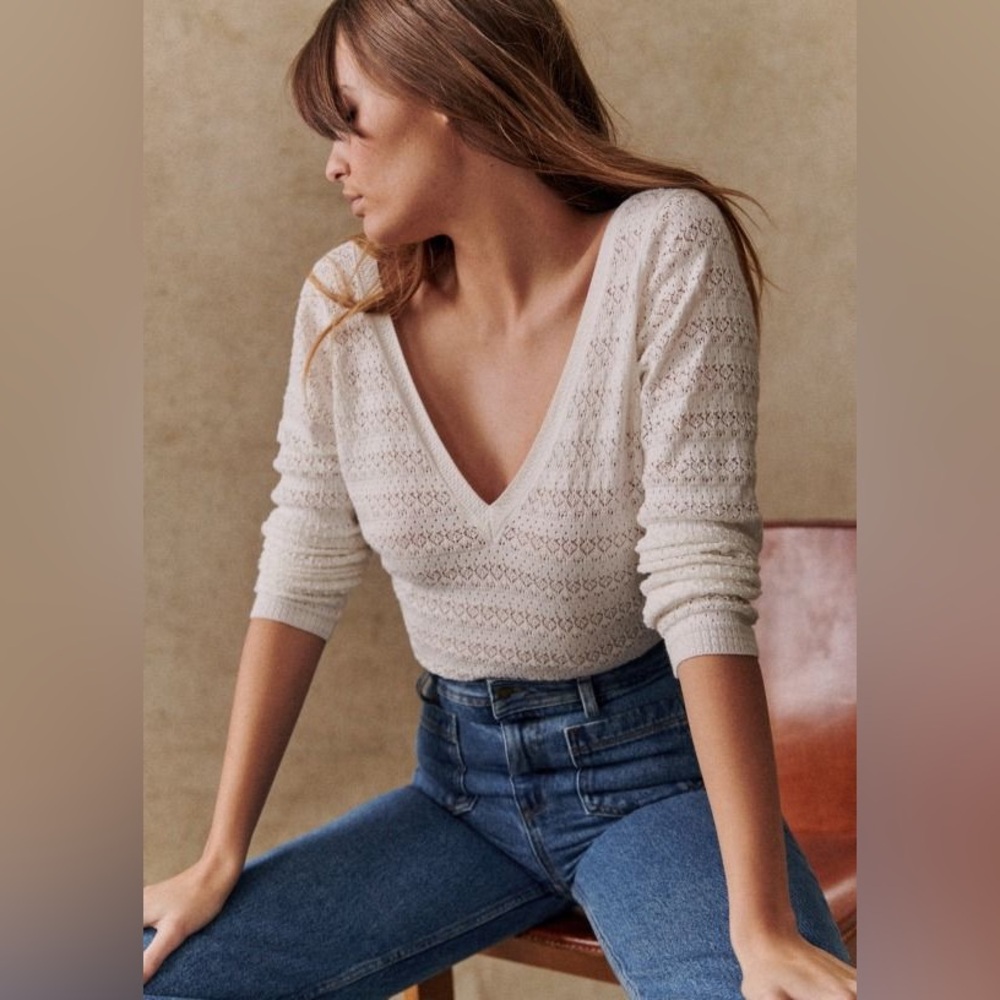 Sezane Gretha Jumper Écru. - Size XS